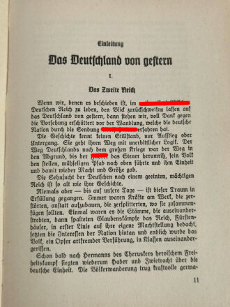 "Kampf um Deutschland Ein Lesebuch für die deutsche Jugend", Ph. Bouhler, München-Berlin, 1939, 107 Seiten, Einband verfleckt