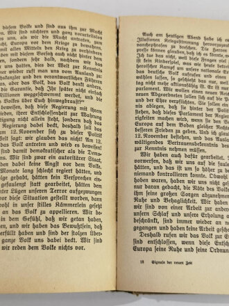 "Signale der Neuen Zeit 25 ausgewählte Reden Dr. Goebbels", München, 1934, 362 Seiten, Einband leicht beschädigt