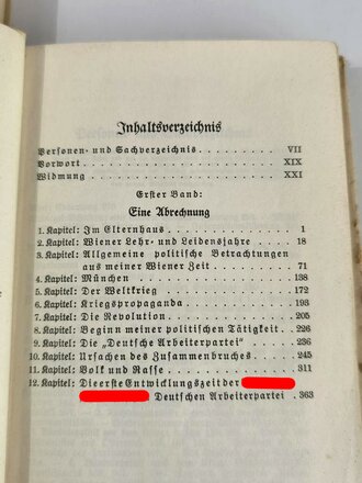 "Mein Kampf (2 Bände)" Adolf Hitler, München, 1933, 781 Seiten gesamt, äußere Umschläge rissig, sonst guter Zustand