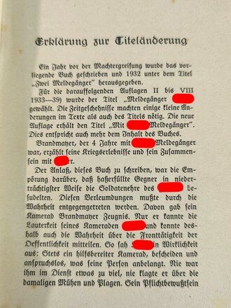 "Mit Hitler Meldegänger...