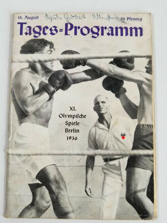 Tages-Programm XI. Olympische Spiele Berlin 1936,, 15. August, 55 Seiten, über DIN A5