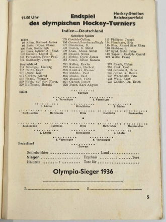 Tages-Programm XI. Olympische Spiele Berlin 1936,, 15....