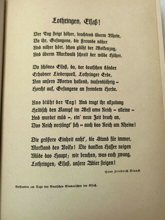 "Elsaß und Lothringen Deutsches Land", Berlin, 1942, 323 Seiten, unter A4,gebraucht, Einband rissig