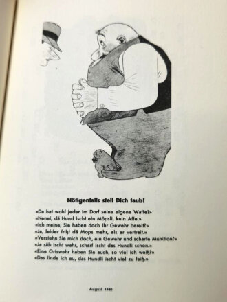 "Gegen Rote und Braune Fäuste" 380 Zeichnungen aus dem Nebelspalter 1932-1948, Rorschach, 1949, ca. 400 Seiten mit Hülle