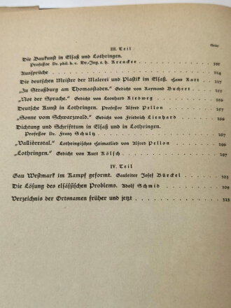 "Elsaß und Lothringen Deutsches Land", Berlin, 1942, 324 Seiten, unter A4, gebraucht