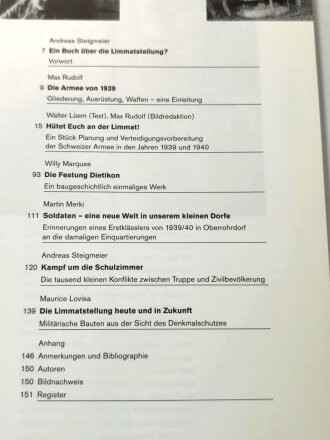 "Die Limmatstellung im Zweiten Weltkrieg", Lüem/Steigmeier, Baden-Baden, 1997, 152 Seiten, Gebrauchsspuren Einband