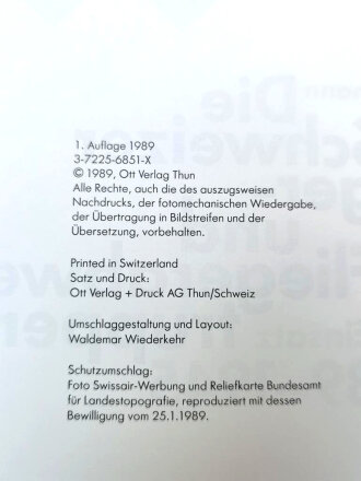 "Die Schweizer Flieger- und Fliegerabwehrtruppen1939-1945 Aufträge und Einsatz", Rutschmann, Thun, 1989, 396 Seiten, guter Zustand