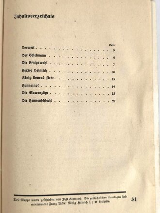 Die Jungmädelschaft "König Heinrich I." Ausgabe A, November Ausgabe 1938, Folge 3, DIN A5