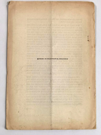 "Reden Adolf Hitlers und Dr. Allmers zur Eröffnung der Internationalen Automobil- und Motorradausstellung Berlin am 11. Februar 1933", 11 Seiten, DIN A5, geknickt 