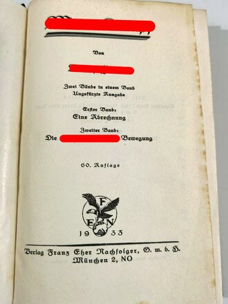 Adolf Hitler "Mein Kampf" Blaue Ganzleinenausgabe, 60 Auflage, guter Zustand