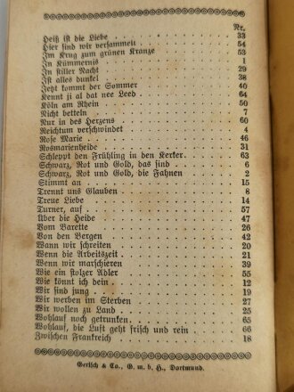 "Reichsbanner  Schwarz rot gold , Liederbuch", datiert 1924, 62 Seiten, DIN A6