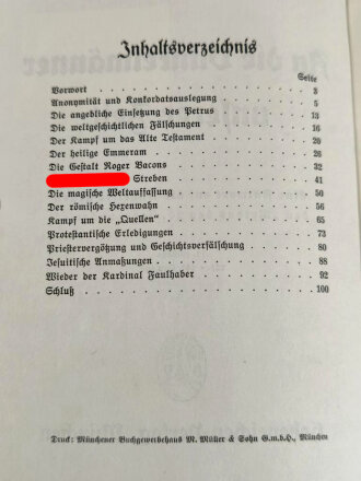 "An die Dunkelmänner unserer Zeit - Eine Antwort auf die Angriffe gegen den Mythus des 20. Jahrhunderts", datiert 1935, 112 Seiten, DIN A6