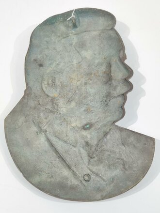 Reichspräsident Friedrich Ebert ( (1871-1925) halbhohler Bronzeguss, Höhe 36cm