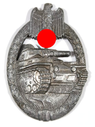 Panzerkampfabzeichen Silber. Hersteller KWM (im Kreis) – Karl Wurster, Markneukirchen. Nadelsystem fehlt