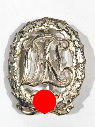 Deutsches Reichsportabzeichen DRL in Silber. Schöner getragener Zustand. Hersteller Wernstein Jena