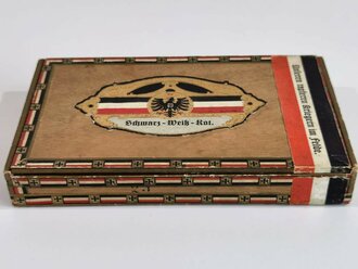 Holzschachtel für Zigarren "Schwarz - weiß - rot"