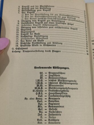 "Gefechts-Fibel (Schützenzug und Schützenkompanie)", Berlin, 1933, 92 Seiten, unter DIN A5