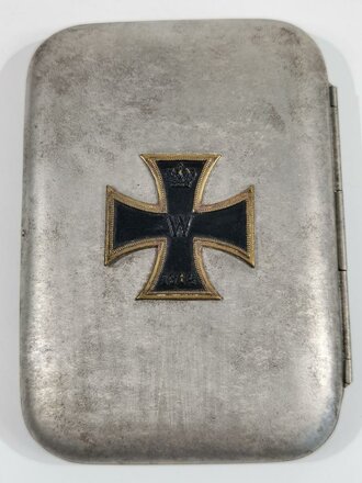 1.Weltkrieg, Zigarrenetui mit aufgelegtem eisernen Kreuz