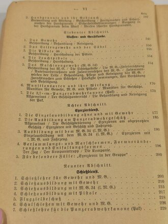 "Der Dientsunterricht im Heere",Ausgabe für den Schützen der Panzerabwehrkompanie, Berlin 1938/39, 358 Seiten, Einband fleckig