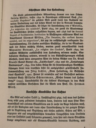 "Das Hakenkreuz als Sinnbild der Geschichte", Wilhelm Scheuermann, Leipzig, 1933, 23 Seiten, DIN A5, Einband fleckig