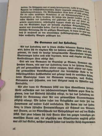 "Das Hakenkreuz als Sinnbild der Geschichte", Wilhelm Scheuermann, Leipzig, 1933, 23 Seiten, DIN A5, Einband fleckig