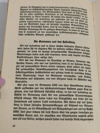 "Das Hakenkreuz als Sinnbild der Geschichte", Wilhelm Scheuermann, Leipzig, 1933, 23 Seiten, DIN A5, Einband fleckig