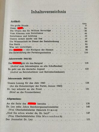 "Die große Stunde Das deusche Volk im totalen Kriegseinsatz", Dr. Robert Ley, München, 1943, 398 Seiten, DIN A5