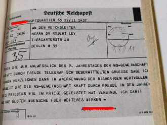 "Die große Stunde Das deusche Volk im totalen Kriegseinsatz", Dr. Robert Ley, München, 1943, 398 Seiten, DIN A5