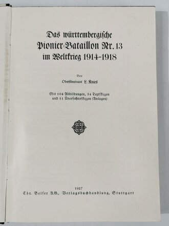 "Das Württembergische Pionierbataillon Nr13  im...
