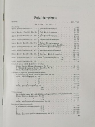 "Das Württembergische Pionierbataillon Nr13  im Weltkrieg 1914-18", Stuttgart, 1927, 250 Seiten, 11 Übersichtsskizzen