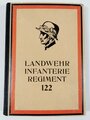 "Das Württembergische Landw.-Inf.-Regiment Nr. 122 im Weltkrieg 1914-18", Stuttgart, 1923, 203 Seiten, 1 Übersichtskarte 11 Skizzen