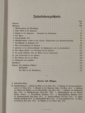 "Die Ulmer Grenadiere an der Westfront Grenadier Regiment König Karl (5.Württ.) Nr. 123 im Weltkrieg 1914-18", Stuttgart, 1920, 176 Seiten, Skizzen-Anhänge fehlen