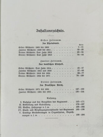 Württemberg "Geschichte des Dragoner-Regiments König (2.Württ.) Nr. 26", Stuttgart, 1905, 206 Seiten, einige farbige Abbildungen, ausziehbare Karte, erste Seite defekt