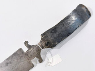 1.Weltkrieg, Messer aus gewaltigem Granatsplitter, Gesamtlänge 44,5cm