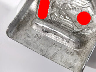Koppelschloss für Angehörige der Hitlerjugend in sehr gutem Zustand, Aluminium, Hersteller M4/38