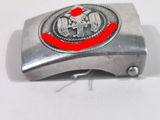 Koppelschloss für Angehörige der Hitlerjugend in gutem Zustand, Aluminium, Hersteller M4/39