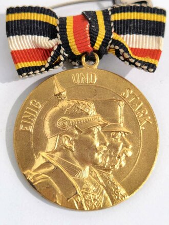 Tragbare Erinnerungsmedaille "Einig und Stark - Gott mit uns 1914" 28mm