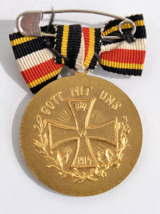 Tragbare Erinnerungsmedaille "Einig und Stark - Gott mit uns 1914" 28mm