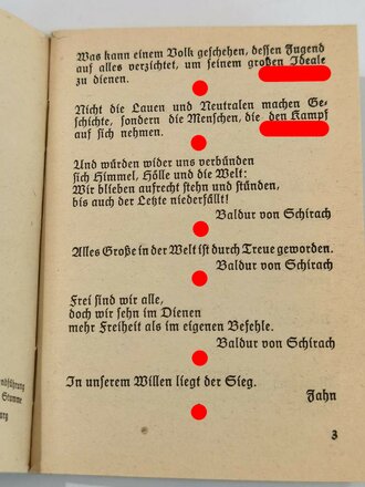 "Unser Kriegs-Liederbuch von der Reichsjugendführung" 96 Seiten ca. DIN A6
