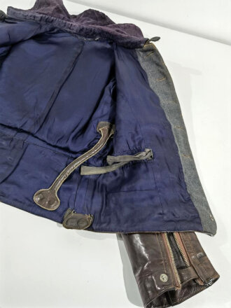 Luftwaffe, braune Lederjacke für Jagdflieger ( sogenannte Reichsverteidigungsjacke ). Leicht getragenes Stück in sehr gutem Zustand