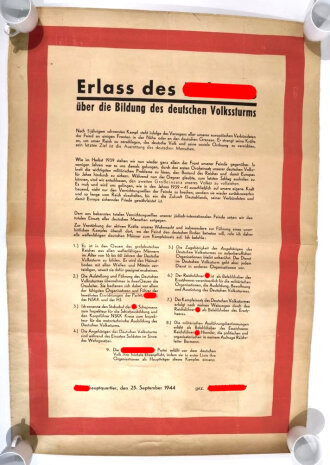 Großformatiges Plakat " Erlass des...