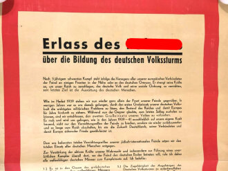 Großformatiges Plakat " Erlass des...