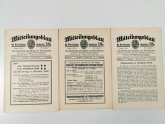 Württemberg, 3 Ausgaben "Mitteilungsblatt der Vereinigung ehemaliger 248er", Nr. 9 August, Nr. 9 September, Nr. 11 November 1930, handschriftl. Notiz