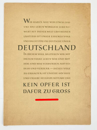 "Den Müttern und Frauen unserer Gefallenen zum Muttertag 1944", DIN A4