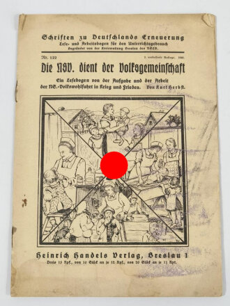 NSV "Schriften zu Deutschlands Erneuerung" Nr....