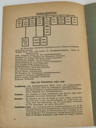 "Nationalsozialistische Frauenschaft Gau Hessen-Nassau" 8 Seiten, DIN A5