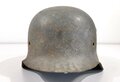 Stahlhelmglocke Wehrmacht Modell 1942, Hersteller k ? 64, Originallack, wohl gereinigter Wasserfund