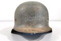 Stahlhelmglocke Wehrmacht Modell 1942, Hersteller hkp64 , Originallack, wohl gereinigter Wasserfund