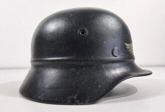 Stahlhelm Luftschutz. Zusammengehöriges Stück, Originallack, entnazifiziert