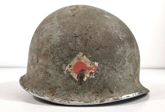 U.S. WWII fix bale helmet shell , original paint